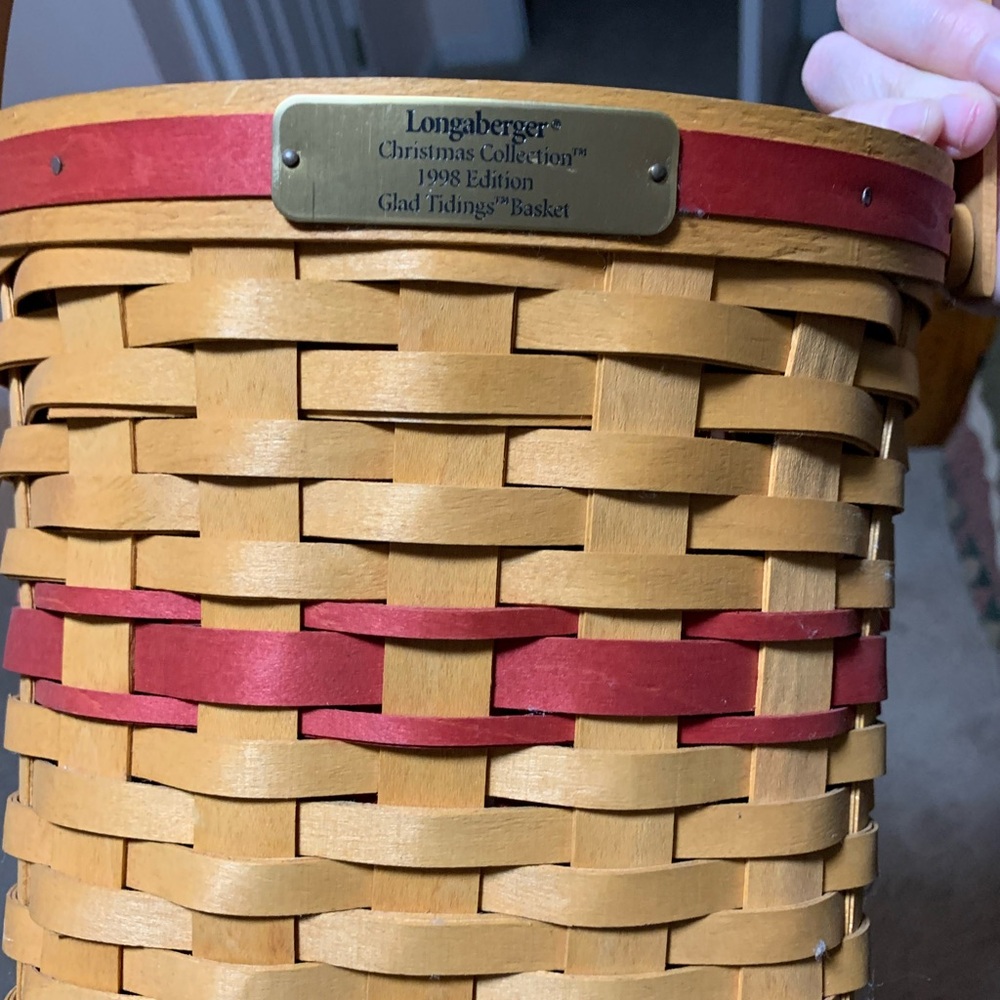 Longaberger Glad Tidings Basket - Tan and Red